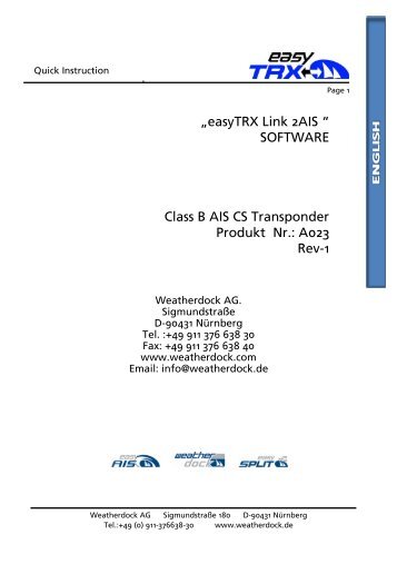 TRX manual software - Weatherdock AG