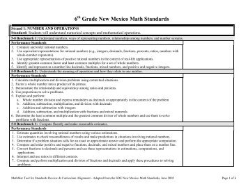 NEW MEXICO Grades 912 SCIENCE STANDARDS NEW MEXICO Grades 912 SCIENCE STANDARDS