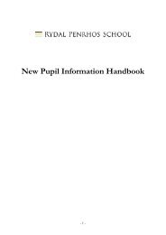 New Pupil Information Handbook - Rydal Penrhos School