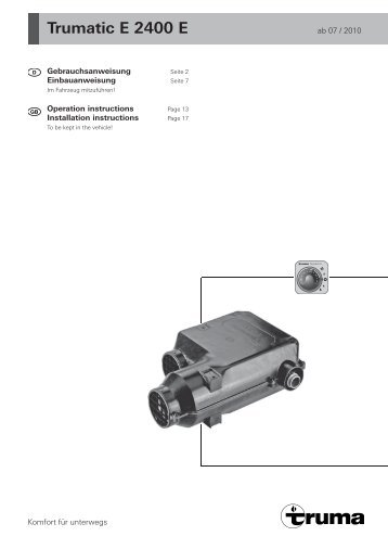 Trumatic E 2400 E - Truma Gerätetechnik GmbH & Co. KG