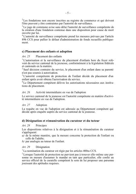 Loi d'application du code civil suisse (LACCS ... - Etat du Valais