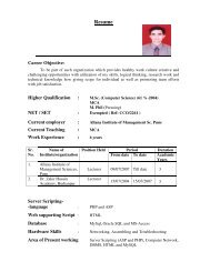 Resume - Allana Institute of Management Sciences