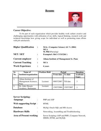 Resume - Allana Institute of Management Sciences