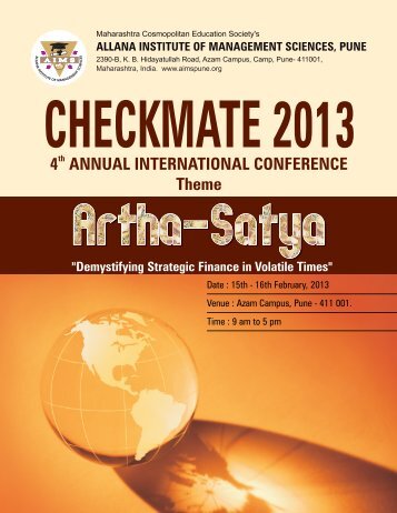 checkmate2013 brochure - Allana Institute of Management Sciences