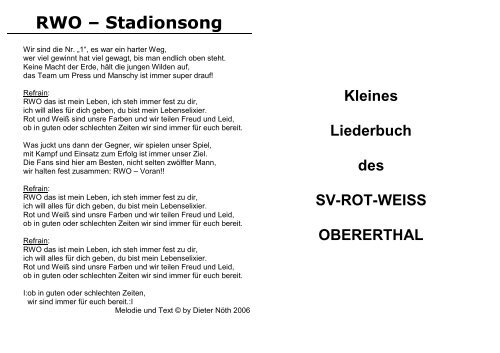 RWO â€“ Stadionsong - SV Rot-Weiss Obererthal