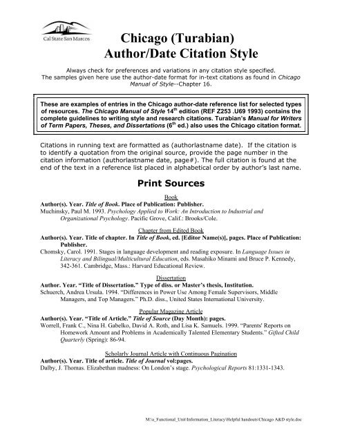 Chicago manual citation dissertation