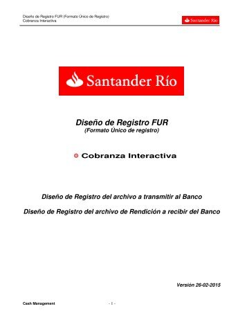 DiseÃ±o de Registro FUR - Banco Santander Rio