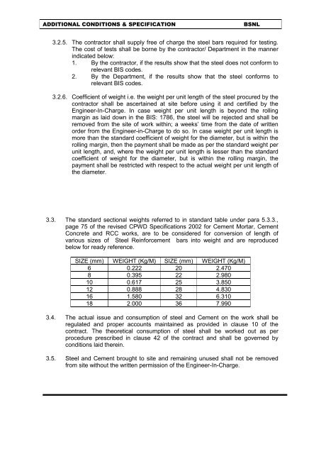 NOTICE INVITING TENDER BSNL I N D E X Sl No Details ... - Tenders