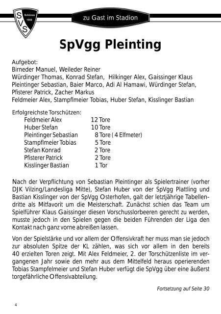 SpVgg Pleinting k - SV Schönau