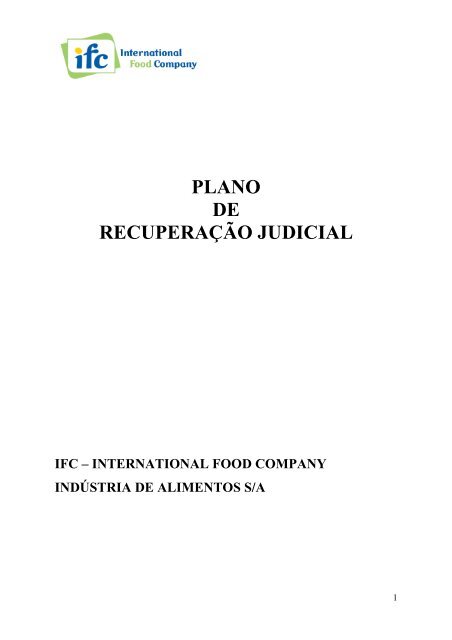 PLANO DE RECUPERAÇÃO JUDICIAL - Rmilani.com.br