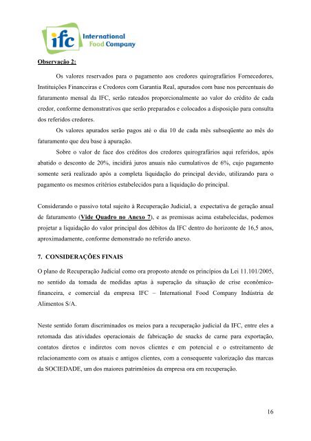 PLANO DE RECUPERAÇÃO JUDICIAL - Rmilani.com.br