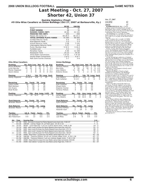 game-notes-uvawise08.. - Union College Athletics