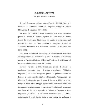 CV - Dipartimento di Scienze Chimiche