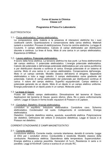 Fisica II e Laboratorio