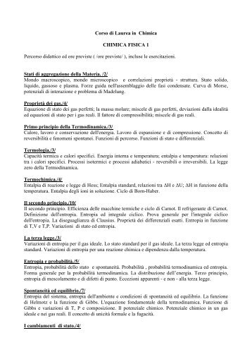 Chimica Fisica I