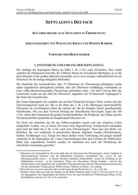 SEPTUAGINTA DEUTSCH