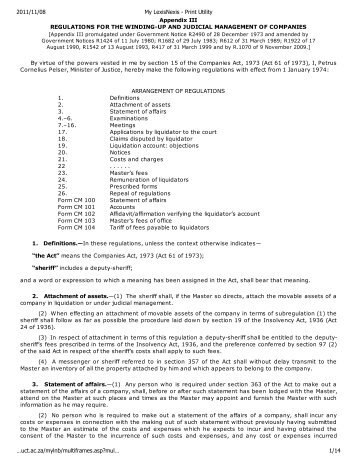 Regulations for the Winding-up and Judicial Management of ...