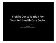 Freight Consolidation For Toronto's Health Care ... - Civil Engineering