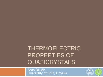 Thermoelectric properties of quasicrystals
