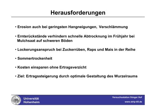 Strip-Till auf der Versuchsstation Ihinger Hof