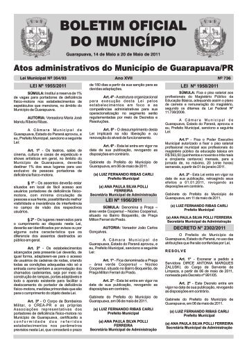 Boletim Oficial 736 - Prefeitura de Guarapuava