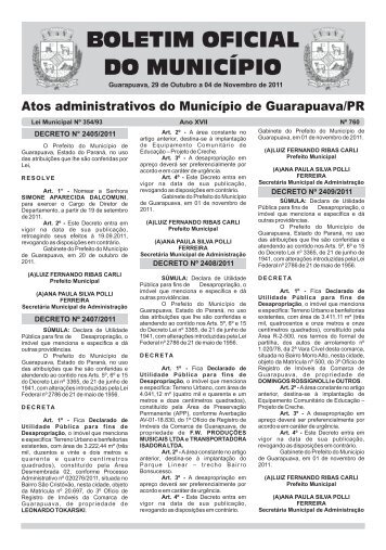 Boletim Oficial 760 - Prefeitura de Guarapuava