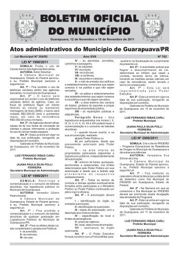 Boletim Oficial 762 - Prefeitura de Guarapuava