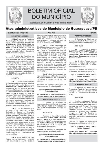 Boletim Oficial 714 - Prefeitura de Guarapuava