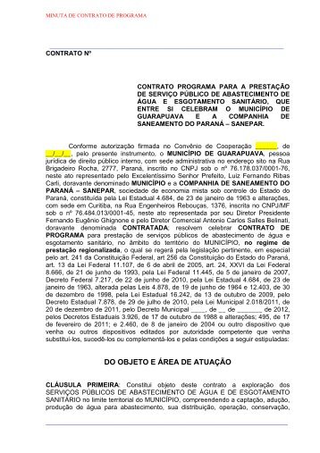 Contrato de Programa / Prefeitura e Sanepar