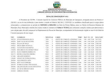 Edital 14/12 ConvocaÃ§Ã£o Concurso 01/2012