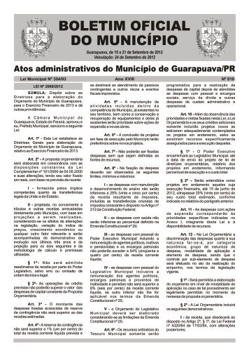 Boletim Oficial 810 - Prefeitura de Guarapuava