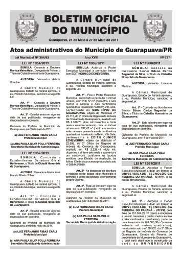 Boletim Oficial 737 - Prefeitura de Guarapuava