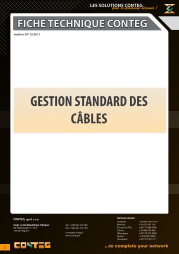 GESTION STANDARD DES CÃBLES - Conteg