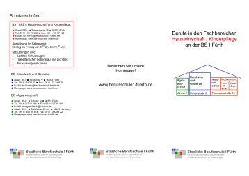 Berufe in den Fachbereichen Hauswirtschaft / Kinderpflege an der ...