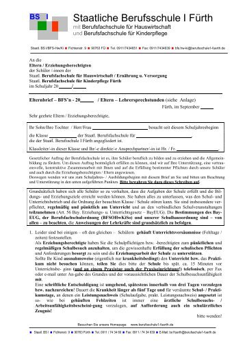 Eltern BFS (pdf) - Staatliche Berufsschule I Fürth