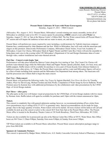 Water Concert Press release - Present Music