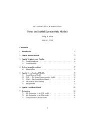 Notes on Spatial Econometric Models - The Ohio State University