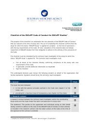 Checklist of the ENCePP Code of Conduct for ENCePP Studies