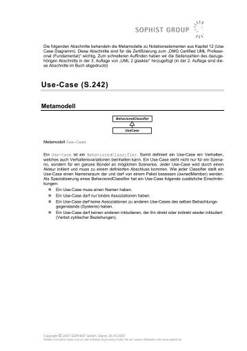 Use-Case (S.242) Metamodell - SOPHIST