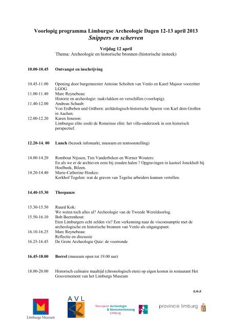 Programma - Limburgs Museum