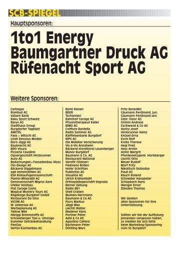 1to1 Energy Baumgartner Druck AG RÃ¼fenacht Sport AG