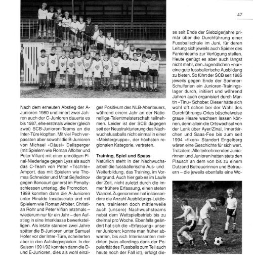 JubilÃ¤umsschrift 100 Jahre SC Burgdorf 1898-1998 - Sportclub ...