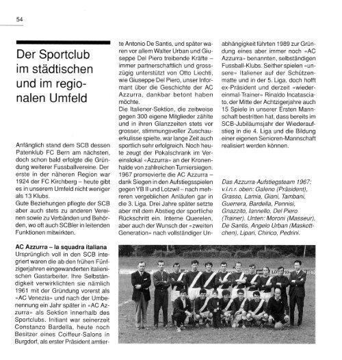 JubilÃ¤umsschrift 100 Jahre SC Burgdorf 1898-1998 - Sportclub ...