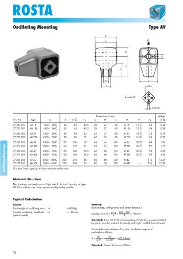 ROSTA Oscillating Mounting Type AV - Orange VMC