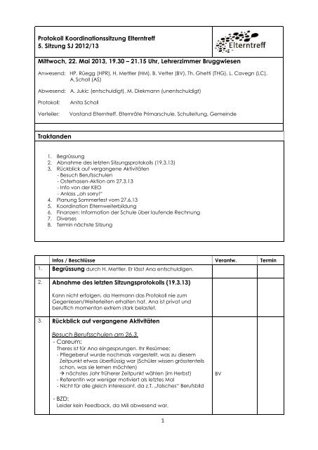 Protokoll der Sitzung vom 22.5.2013