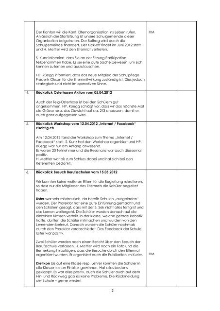 Protokoll der Sitzung vom 23.5.2012 - Bruggwiesen