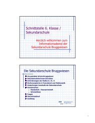 Schnittstelle 6. Klasse / Sekundarschule - Bruggwiesen.ch
