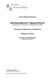 Betriebsreglement Tagesstrukturen - Schule Oberwisen