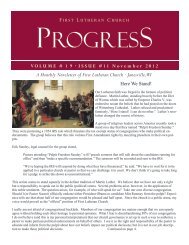 A Monthly Newsletter of First Lutheran Church Â· Janesville, WI