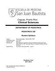 third year student syllabus - San Juan Bautista School of Medicine